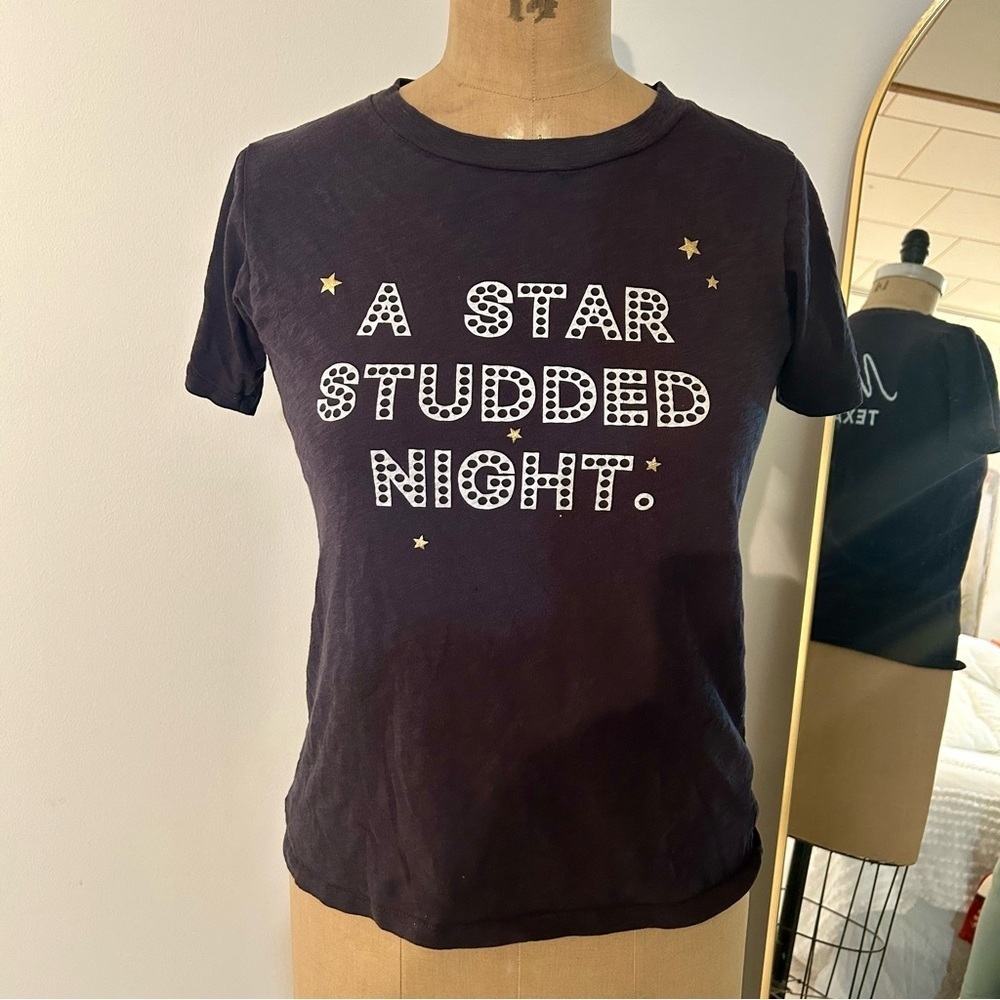 J crew Women’s Dark Navy Blue Graphic Tee - A Star Studded Night Sz S